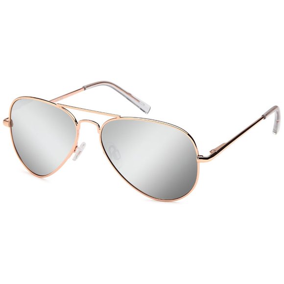 Aviator Sunglasses Rose-Gold Frame Silver mirror lens Unisex 70's 80's inspired - Picture 3 of 3